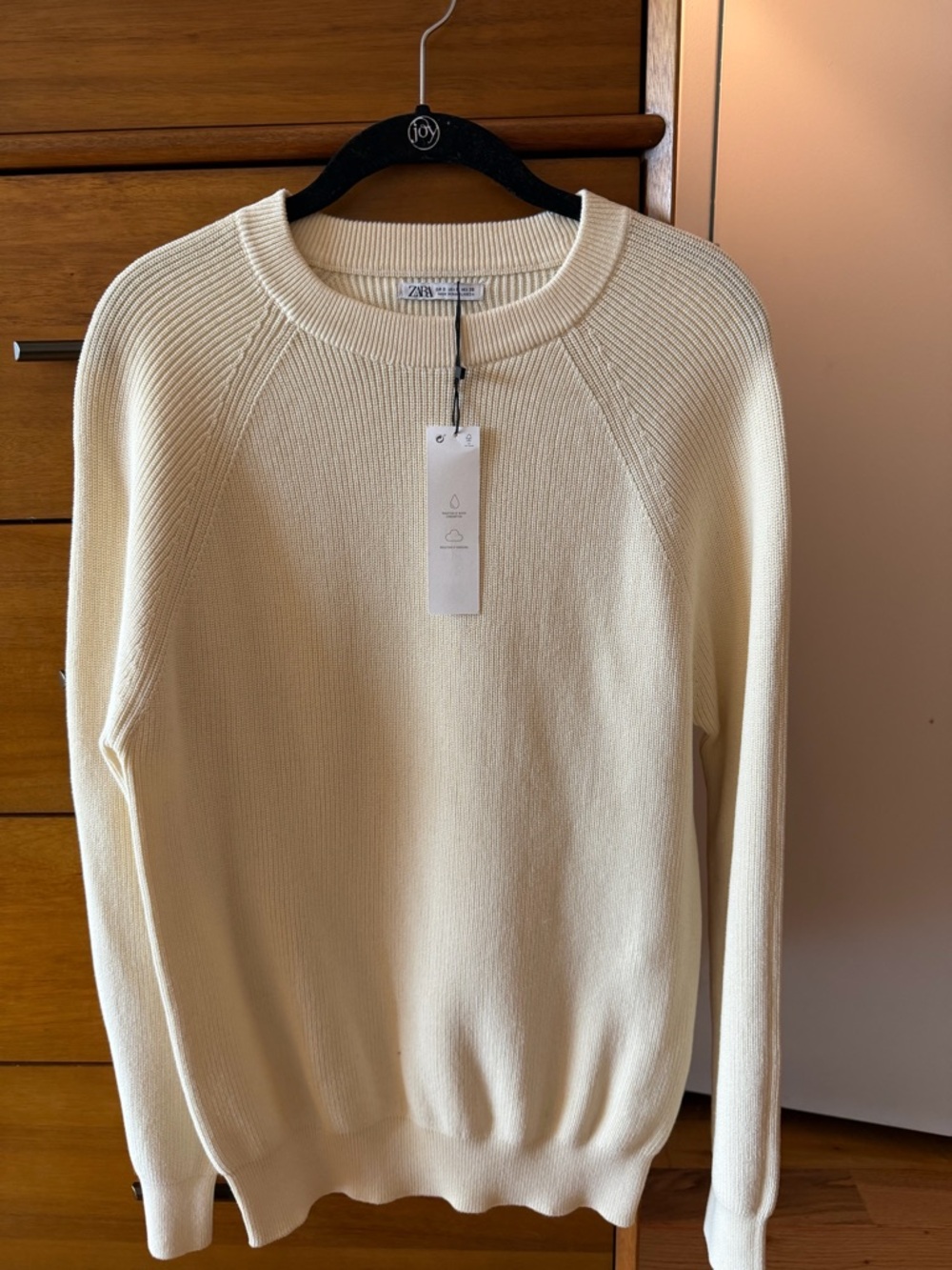 Zara Men Ivory Crewneck Sweater